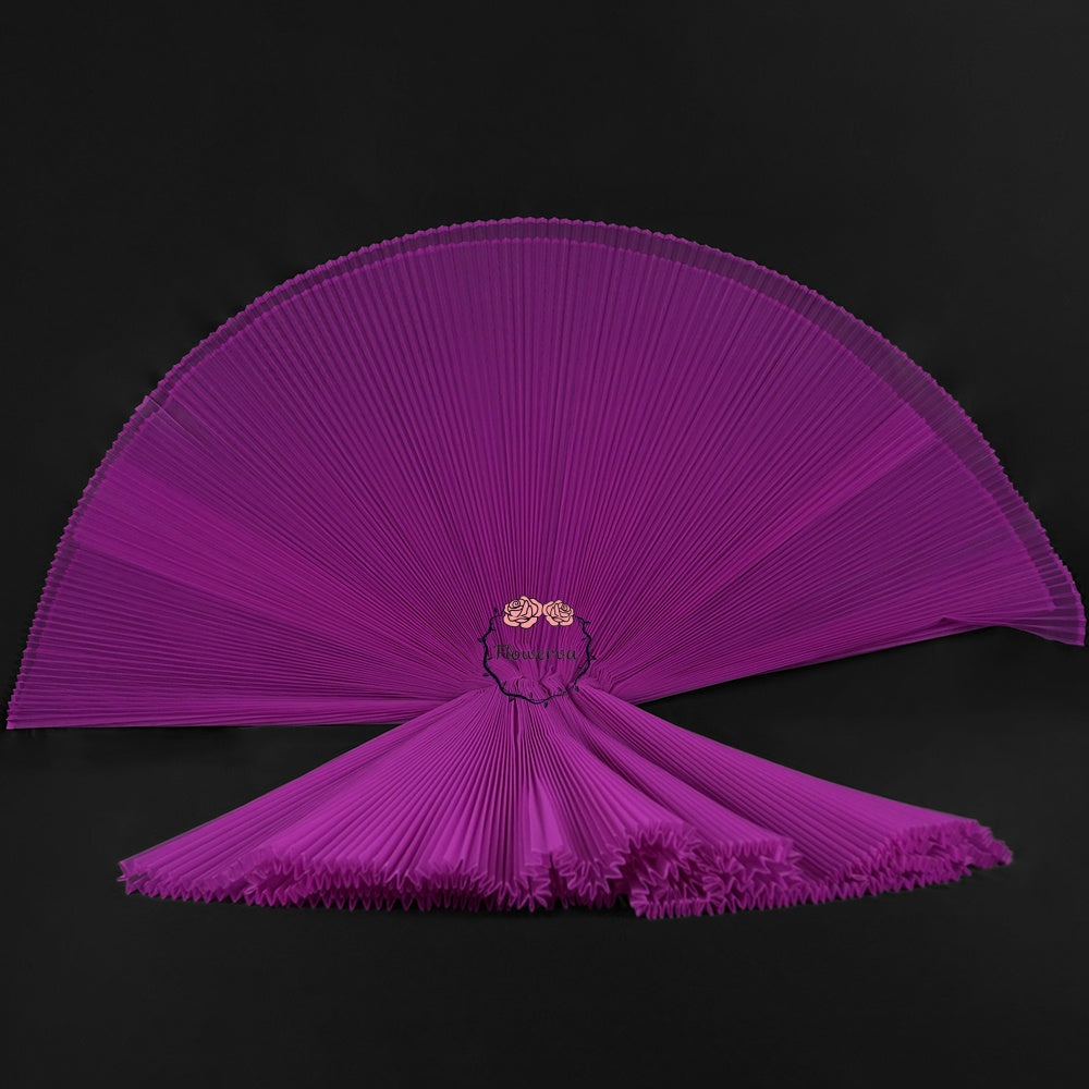 Tissu froissé en organza plissé violet rosé 6324