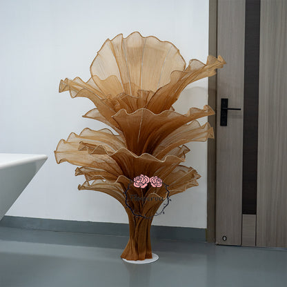 Flowerva Brown Table Flower Wedding Decoration (With Base)