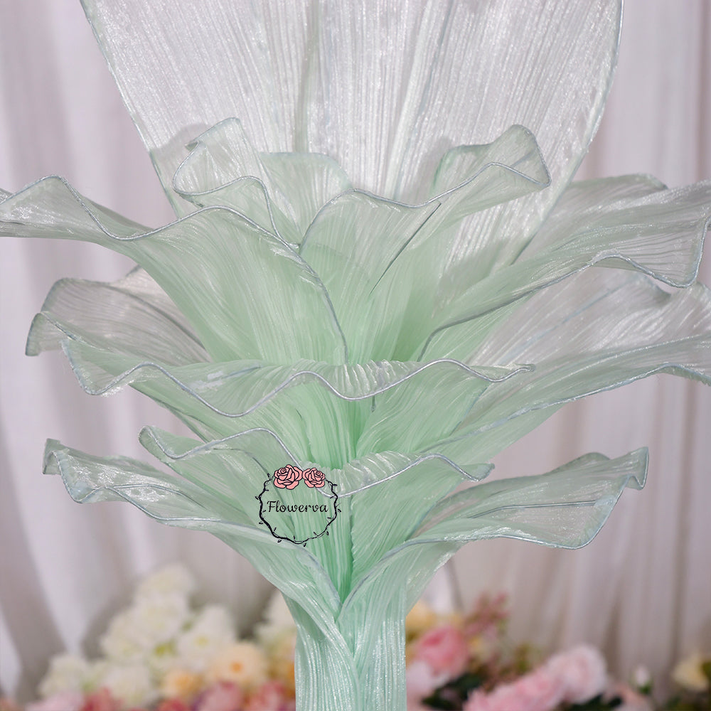 Flowerva Light Green Table Flower Wedding Decoration (With Base)