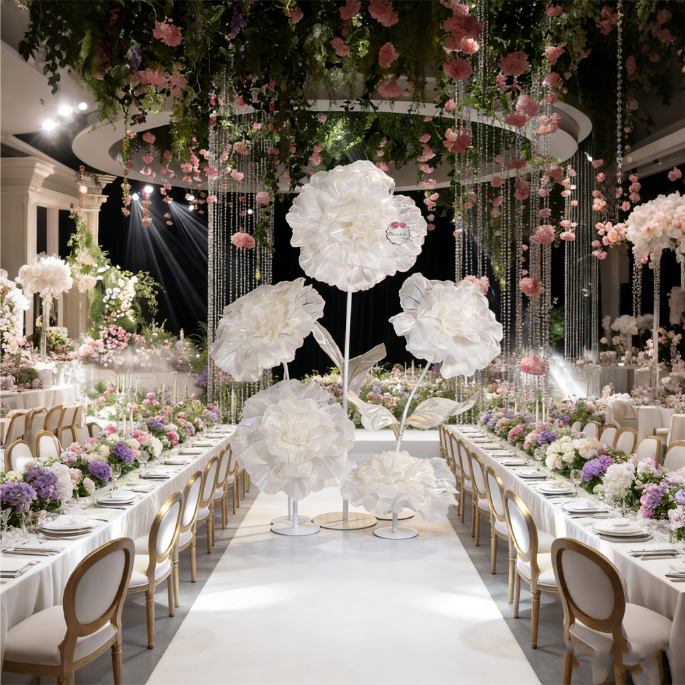 Flowerva Luminous Ruffle Core Fabric Flower