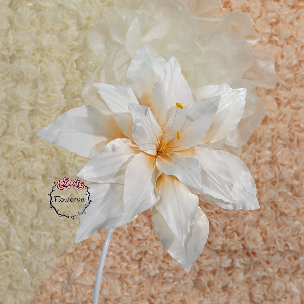 Flowerva Dew Sunrise Lily Fabric Flower Decor(Flower Only)
