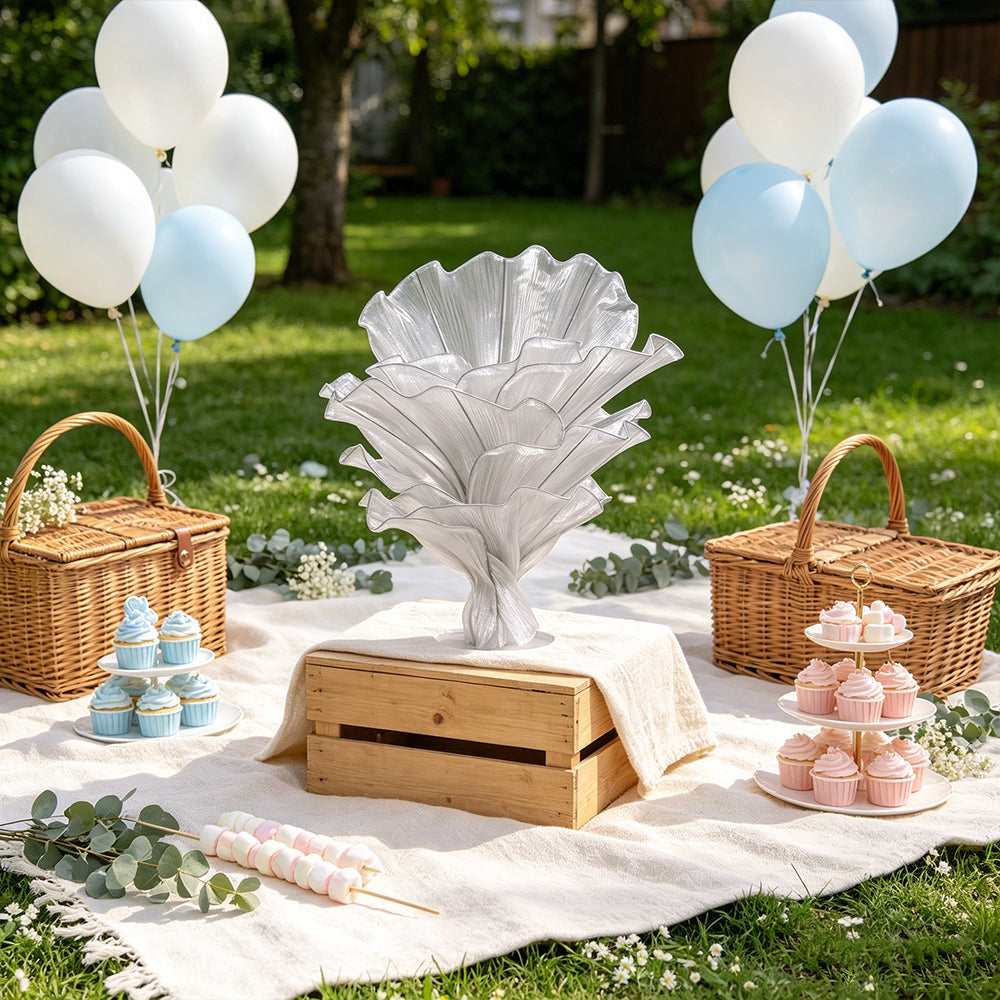 Flowerva''Morning Mist in the Mountains'' Grey Wedding Table Flower Decoration