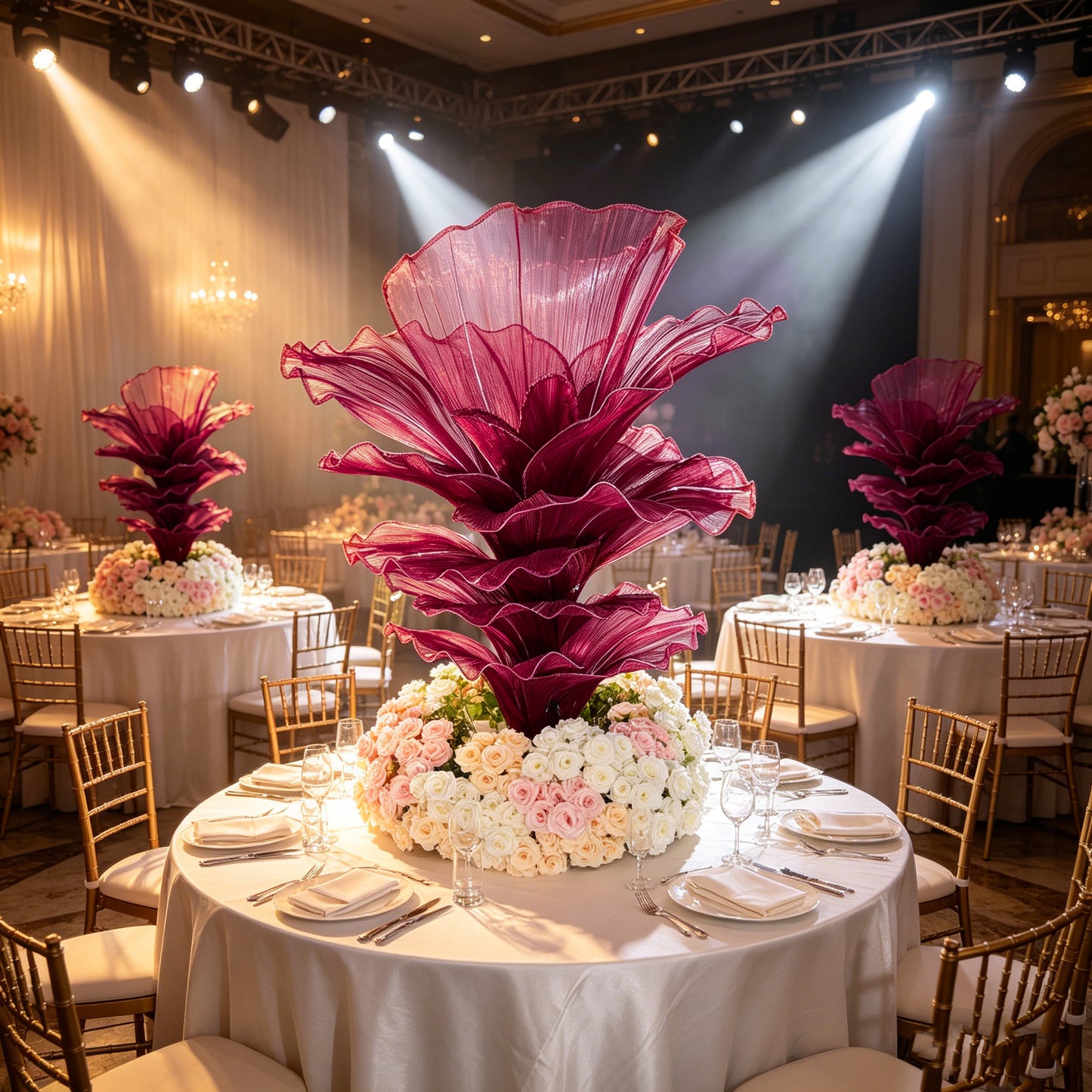 Flowerva Height Fabric Table Flower Wedding Decor(Without Flowers)