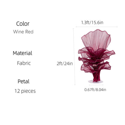 Flowerva Wine red Table Flower Wedding Decoration (With Base)