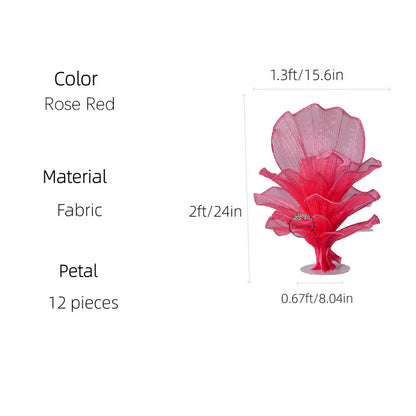 Flowerva Rose Red Table Flower Wedding Decoration (With Base)