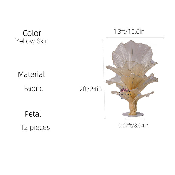 Flowerva Yellow Skin Table Flower Wedding Decoration (With Base)