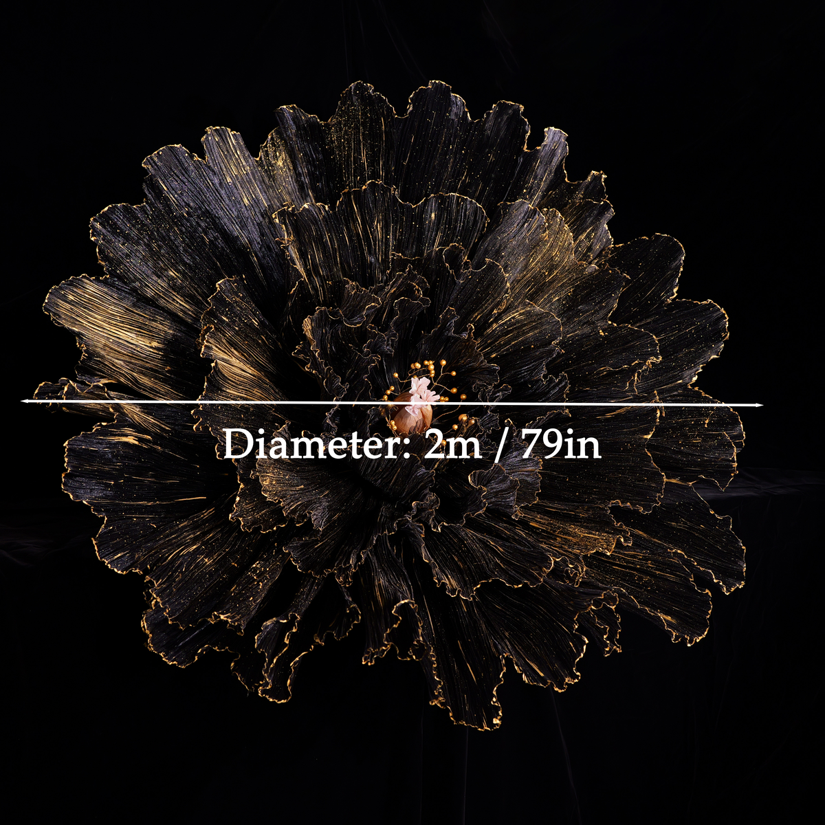 Flowerva Gilded Shadow Fabric Flower | Luxury Wedding Statement Floral & Event Decor