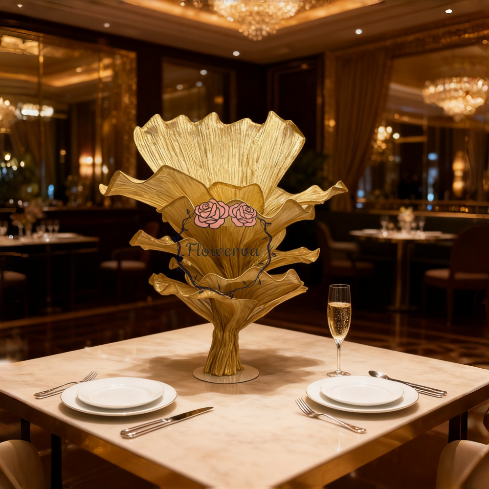 Flowerva Champagne Gold French Vintage Wedding and Home Art Decoration