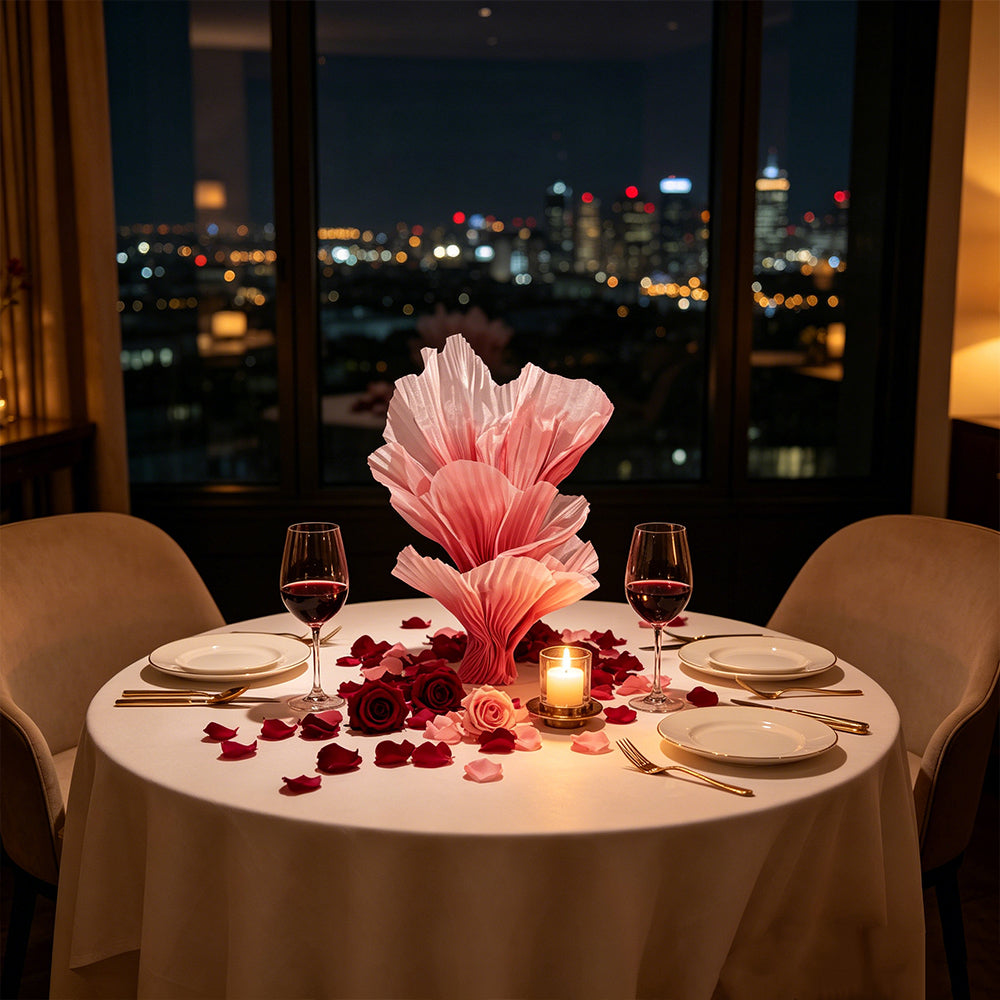 Flowerva "Romantic Light" Table Flower Wedding Decoration/Home Decor