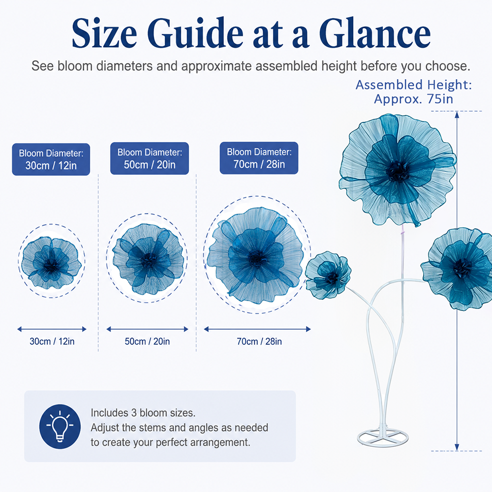 Flowerva Fabric Giant Flower Centerpiece Luxury Wedding & Event Decor