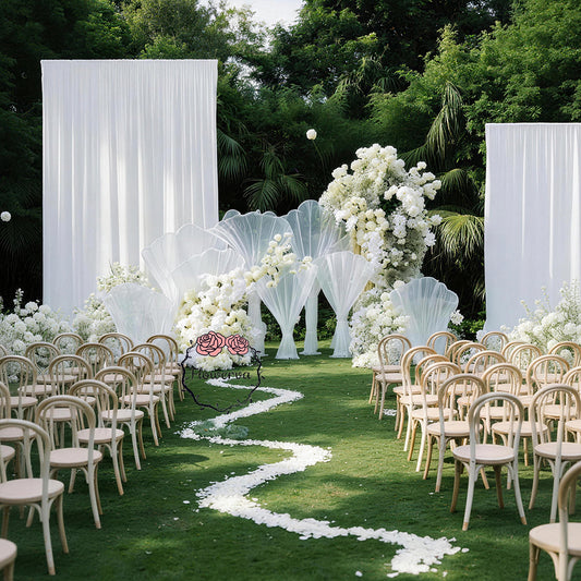 Flowerva Misty White Leaf Installation Wedding Decoration (Without Stand)