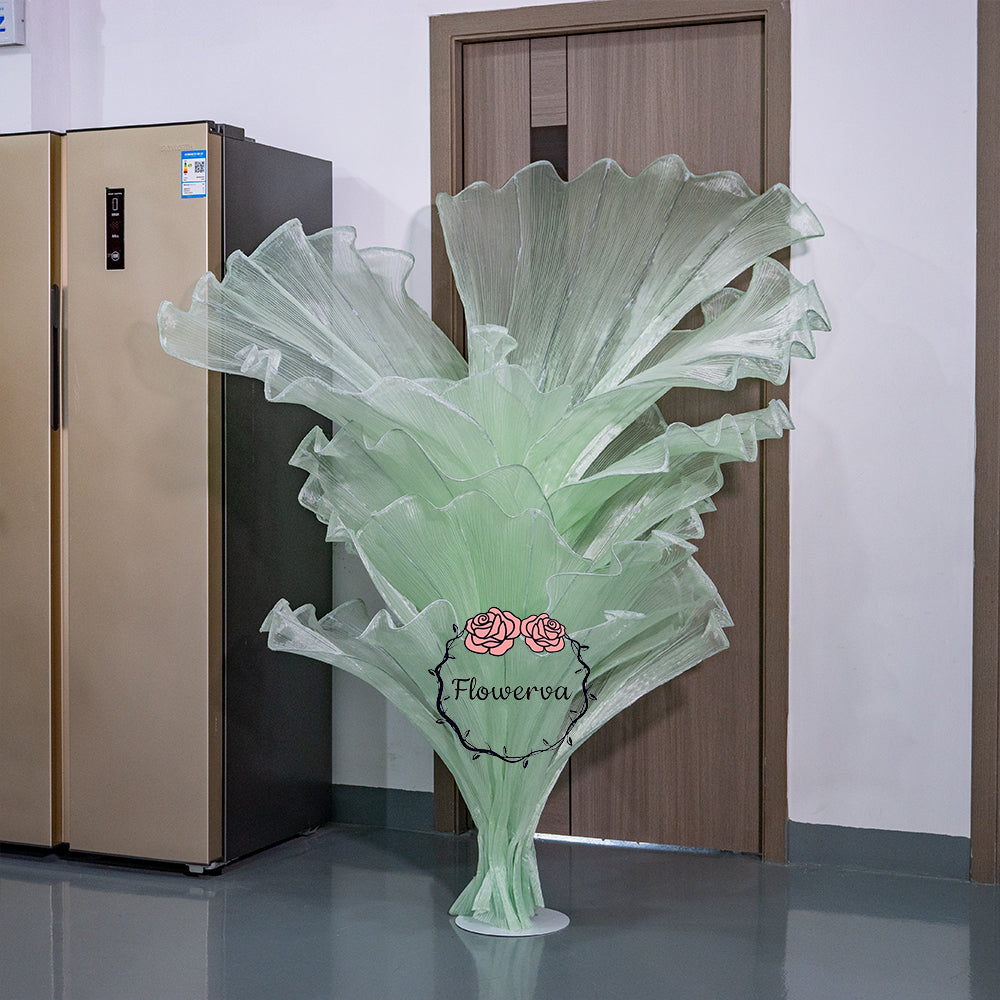 Flowerva Light Green Table Flower Wedding Decoration (With Base)