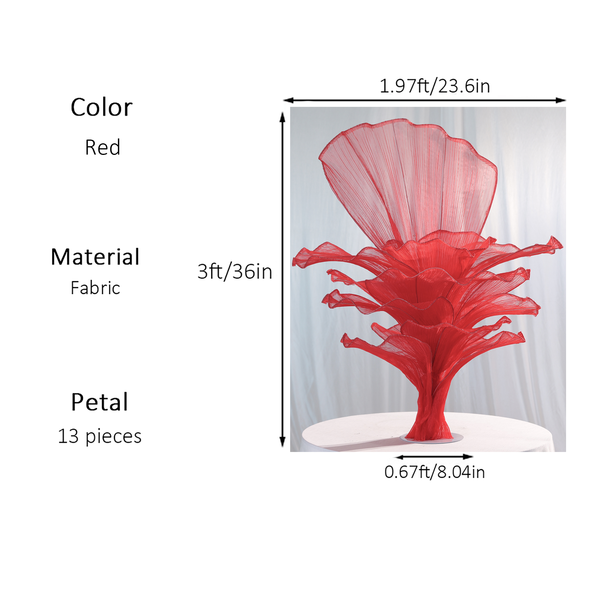 Flowerva Red Vintage Aesthetic Wedding Home Art Installation