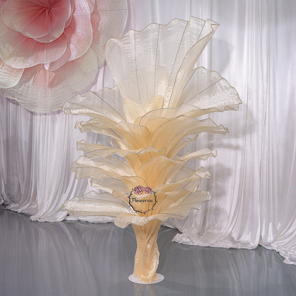 Flowerva Yellow Skin Table Flower Wedding Decoration (With Base)
