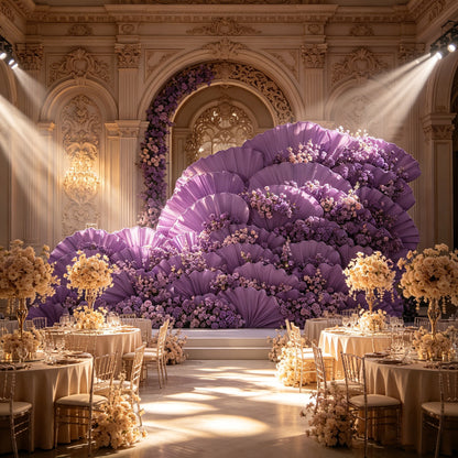 Flowerva Giant Crystal Purple Petal Wave Wedding Party Decoration