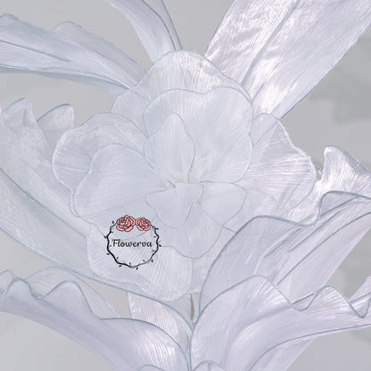 Flowerva White Serenity Floral Heart Sheer Texture Table Flower