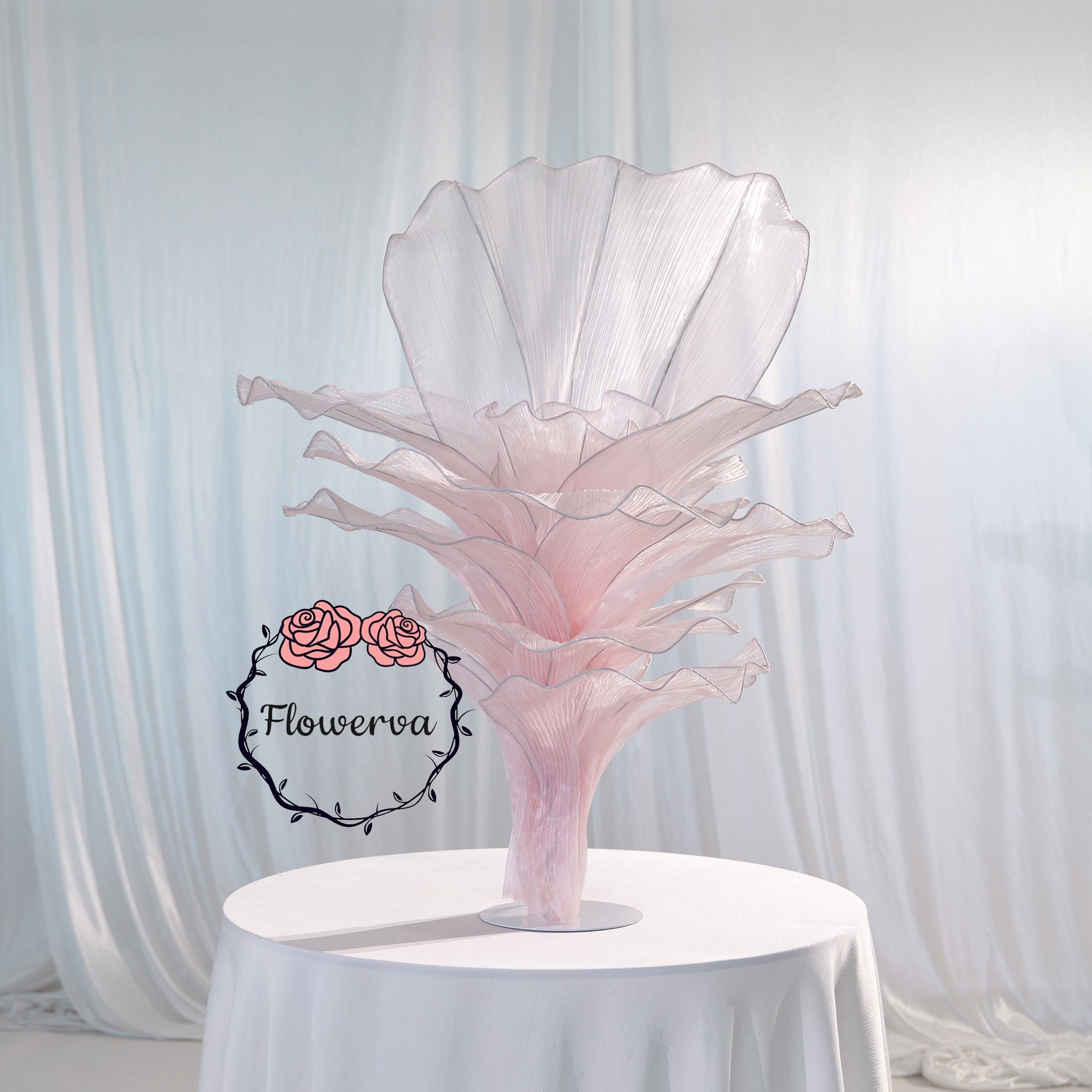 Flowerva Light Pink Table Flower Wedding Decoration (With Base)