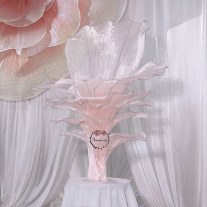 Flowerva Light Pink Table Flower Wedding Decoration (With Base)