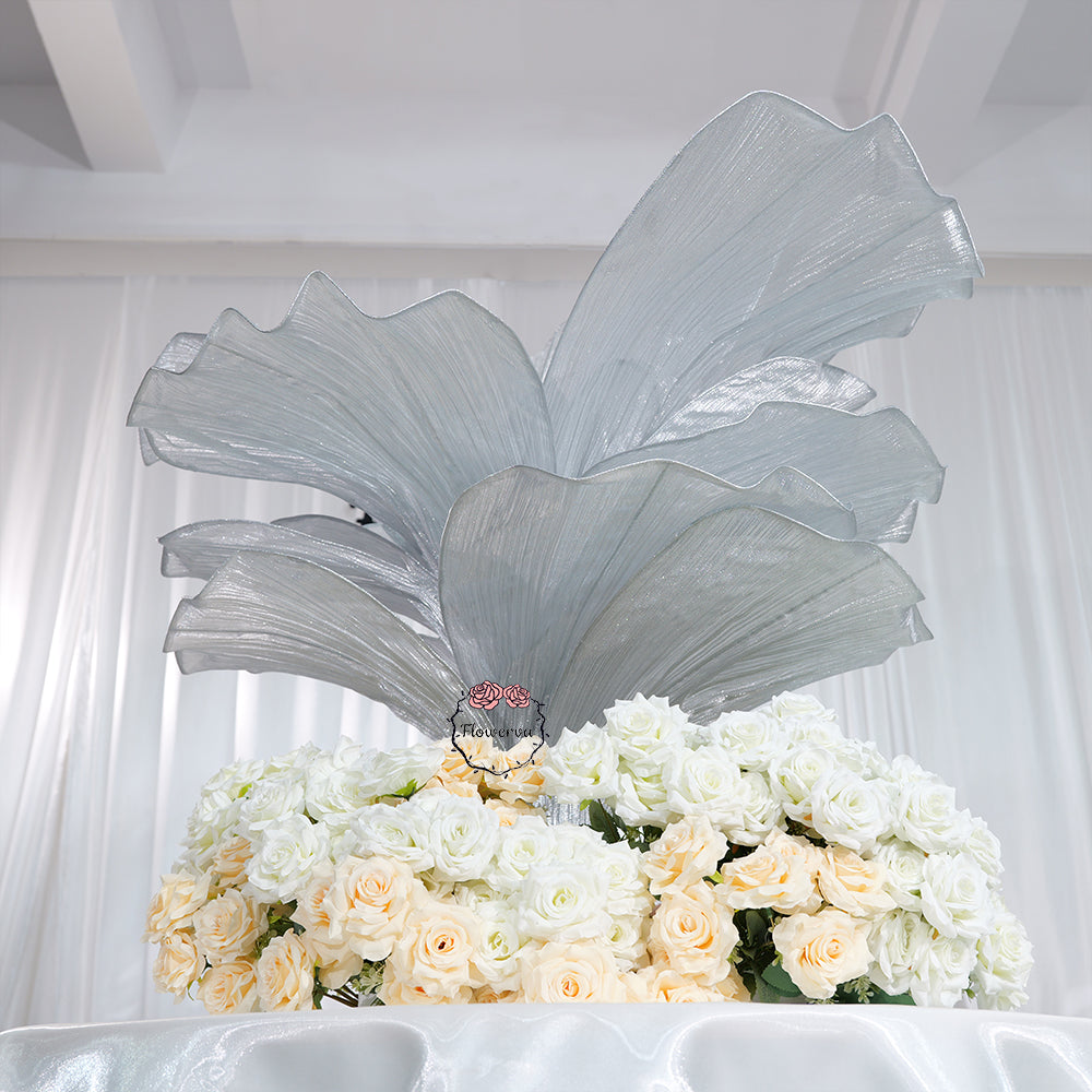 Flowerva''Morning Mist in the Mountains'' gray wedding table flower decoration