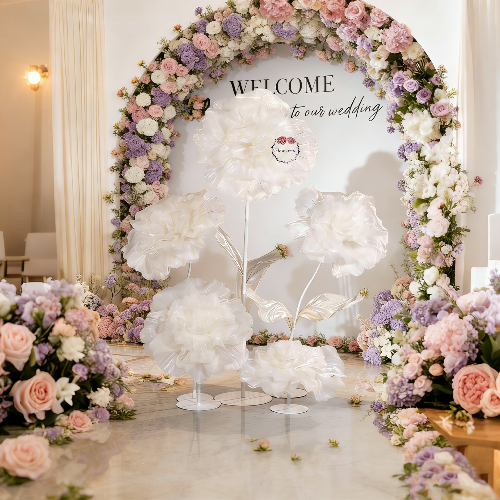 Flowerva Luminous Ruffle Core Fabric Flower