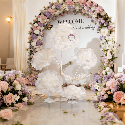 Flowerva Luminous Ruffle Core Fabric Flower