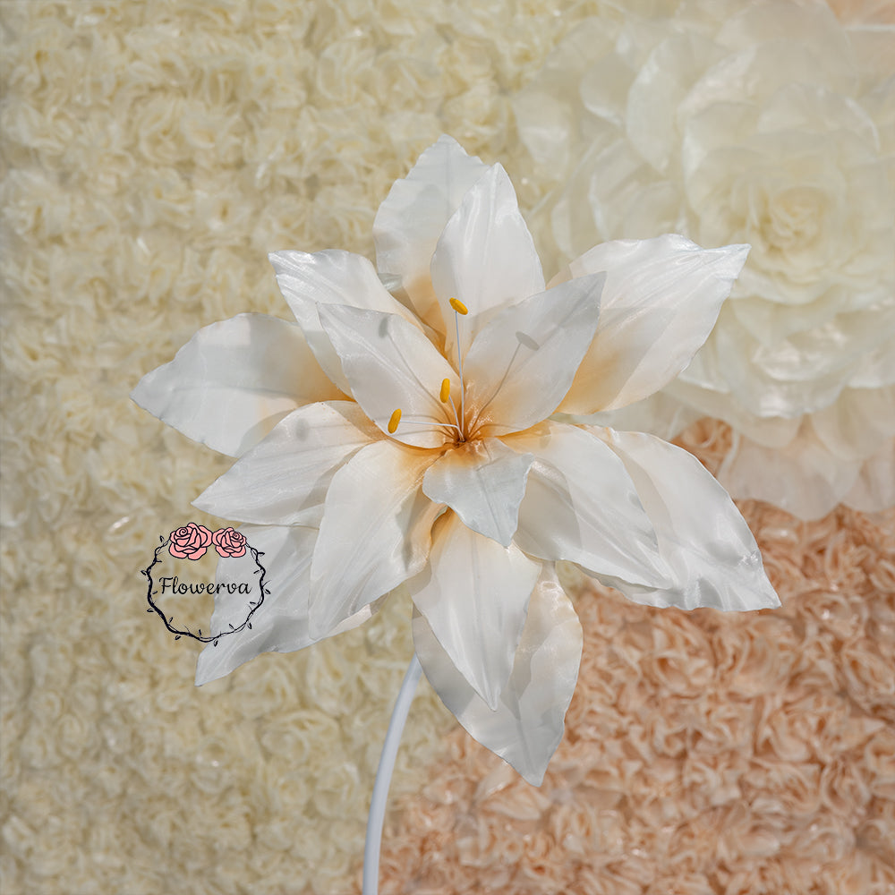 Flowerva Dew Sunrise Lily Fabric Flower Decor(Flower Only)