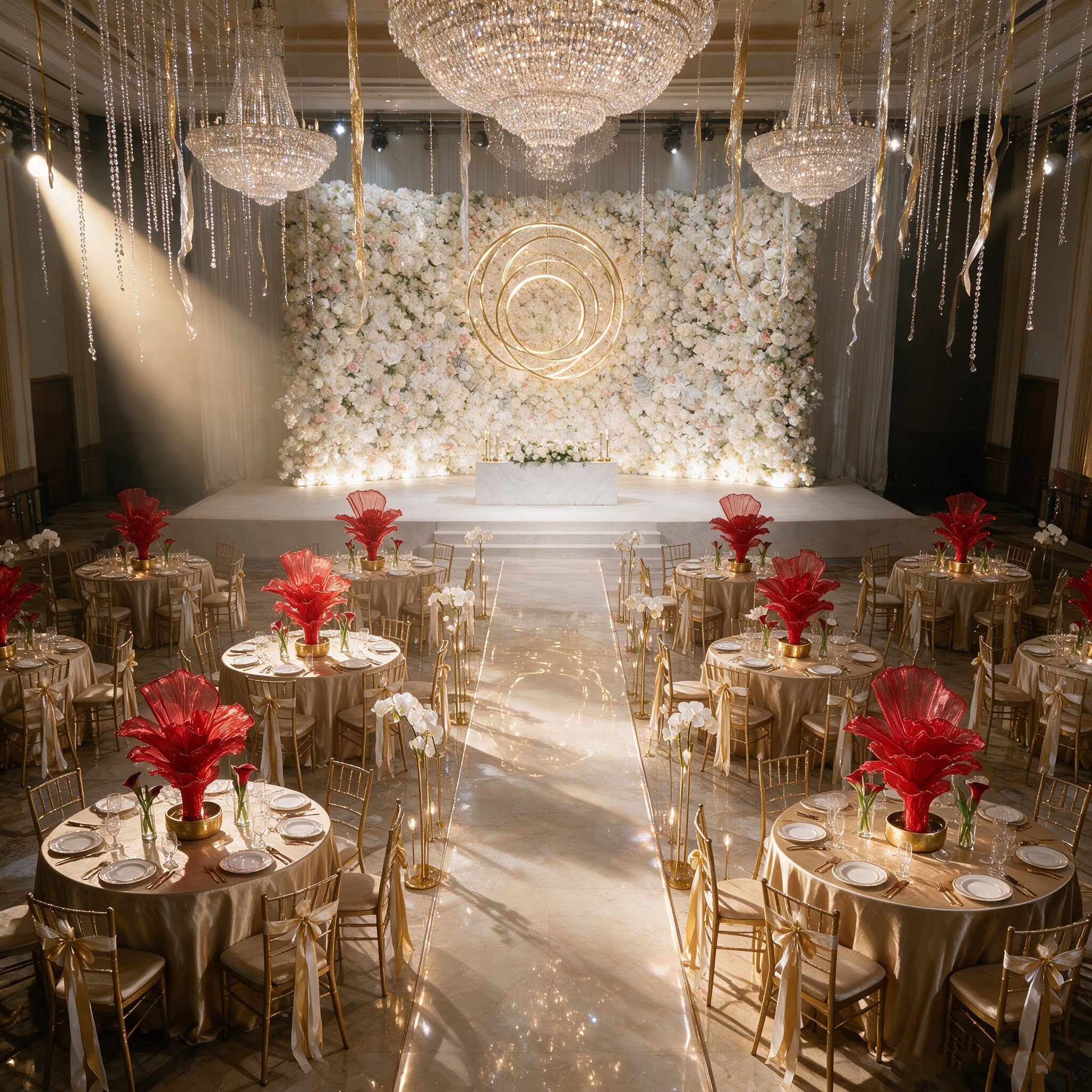Flowerva Aesthetic Wedding Art Ceremony Red Vintage