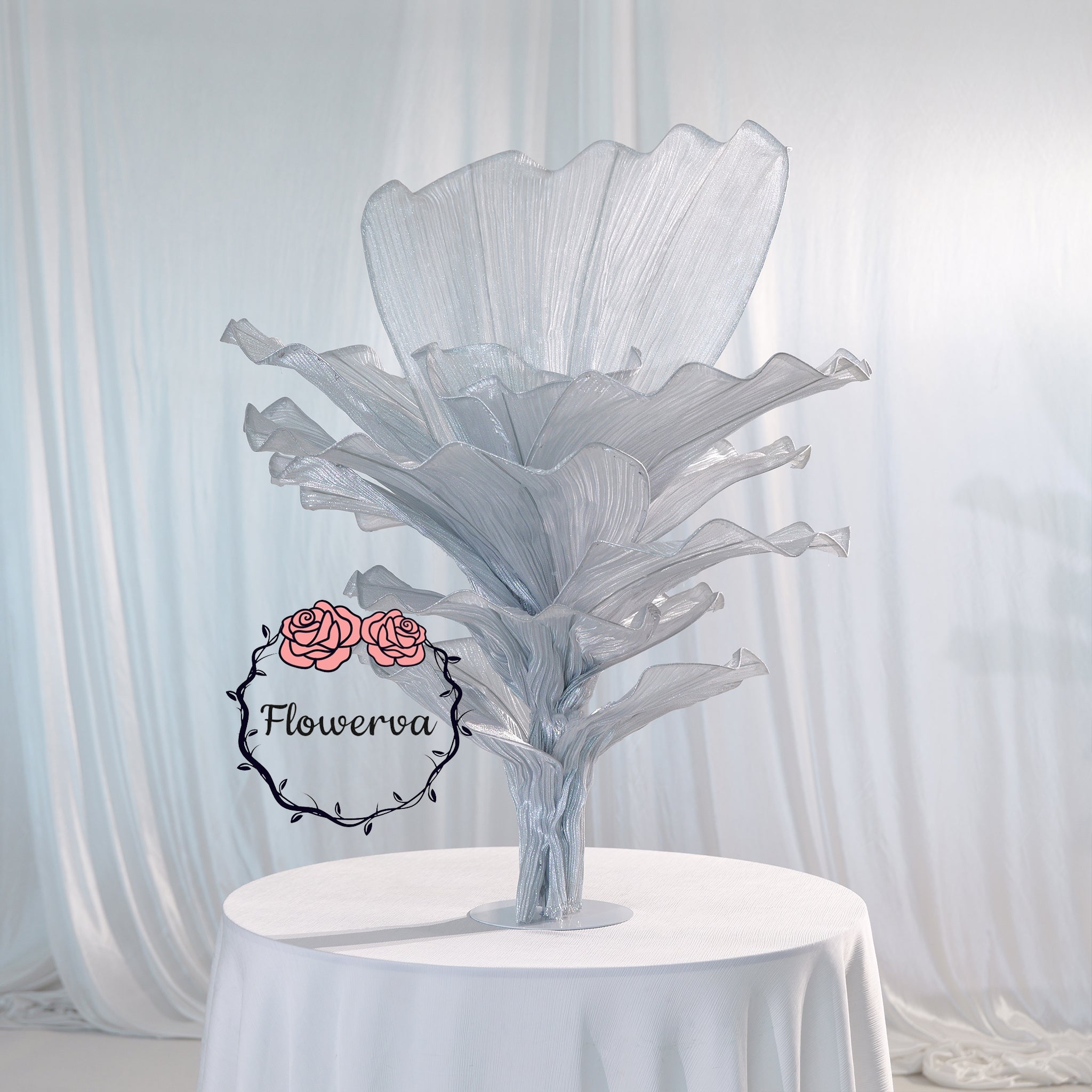 Flowerva "Glacier Flower" Luxury Wedding Decor Silver 100cm