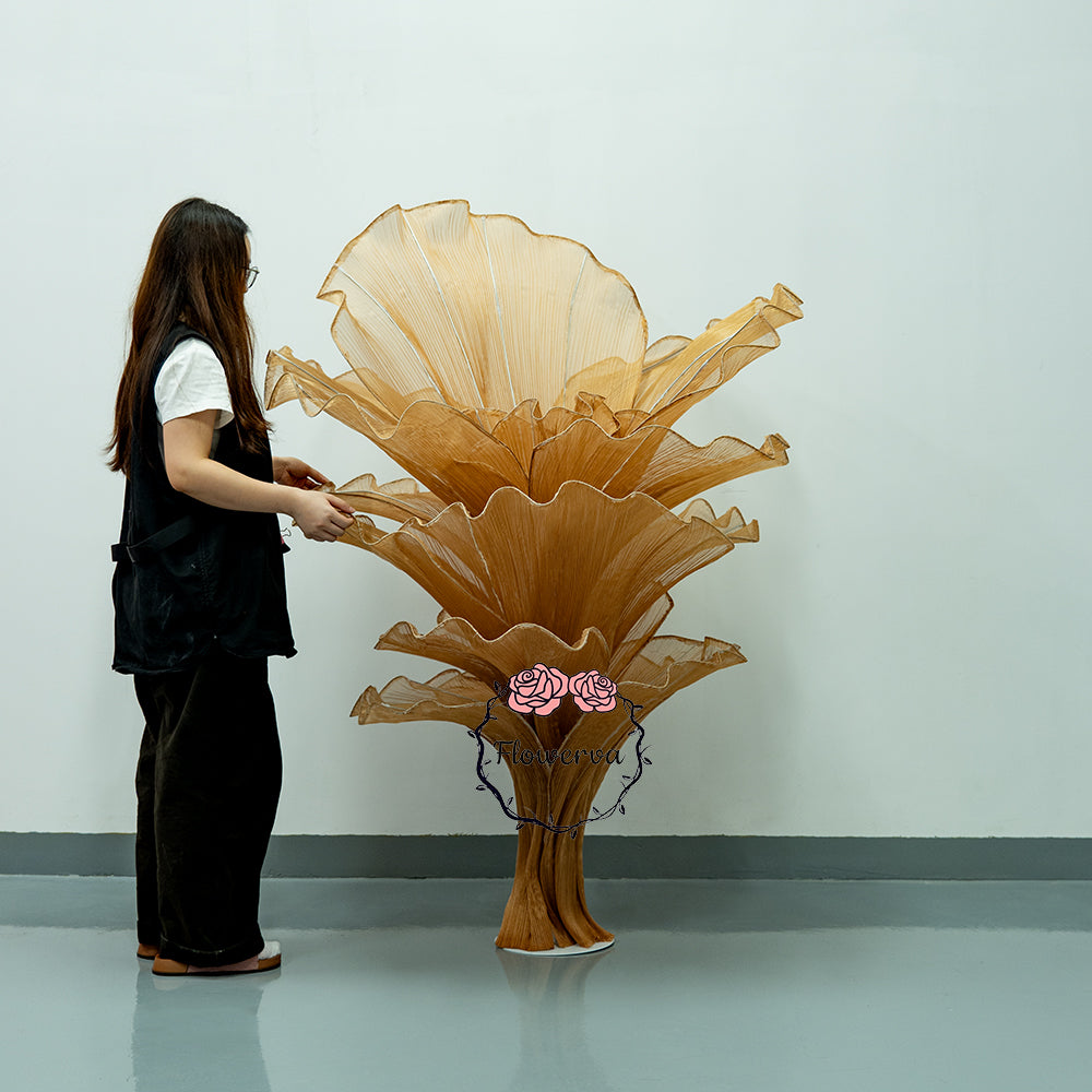 Flowerva Brown Table Flower Wedding Decoration (With Base)