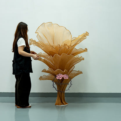 Flowerva Brown Table Flower Wedding Decoration (With Base)