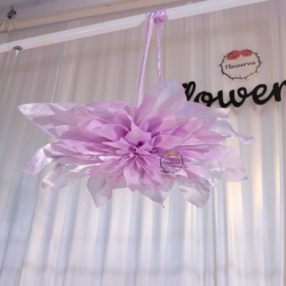 Flowerva Fluffy Layered Lilac Fabric Flower Decor