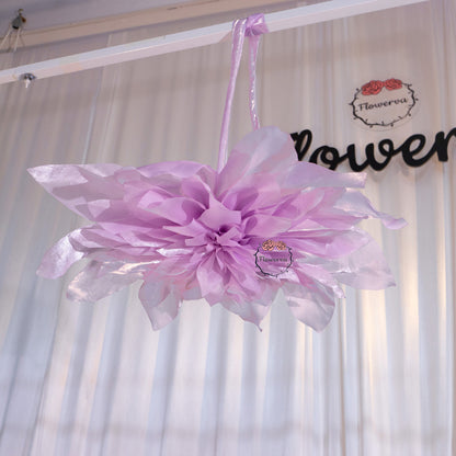 Flowerva Fluffy Layered Lilac Fabric Flower Decor
