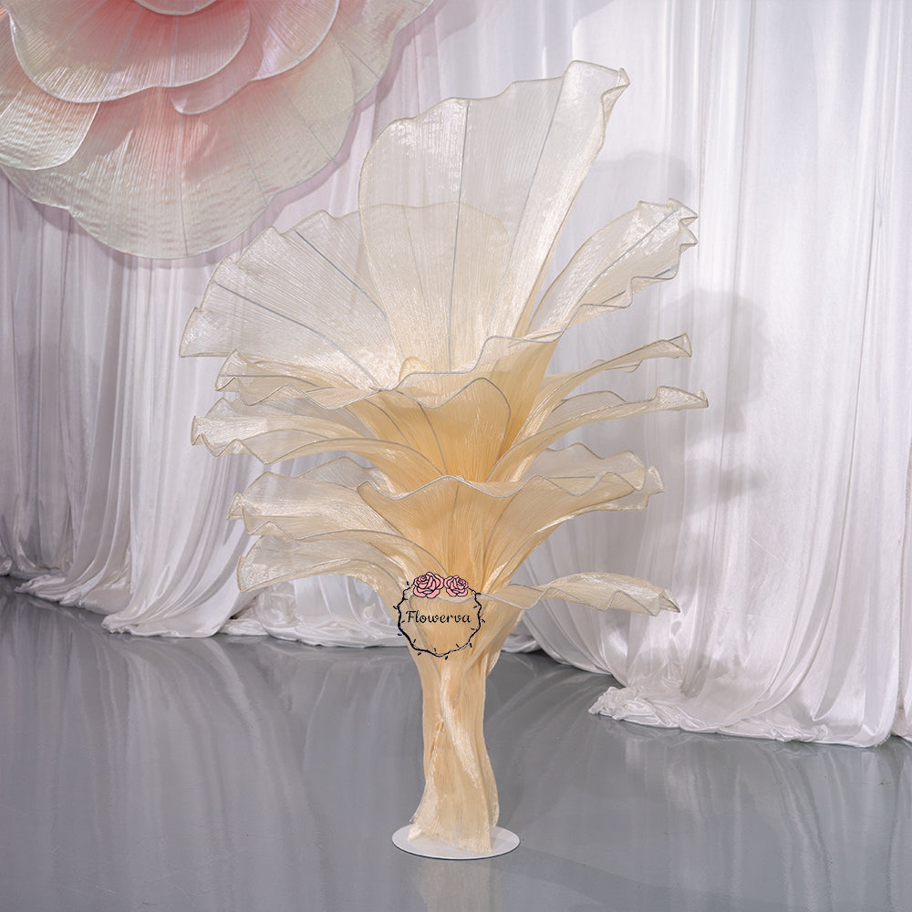 Flowerva Yellow Skin Table Flower Wedding Decoration (With Base)