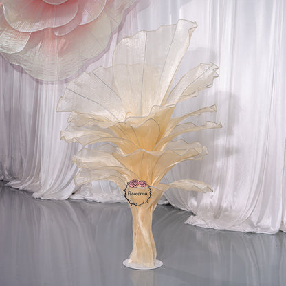 Flowerva Yellow Skin Table Flower Wedding Decoration (With Base)