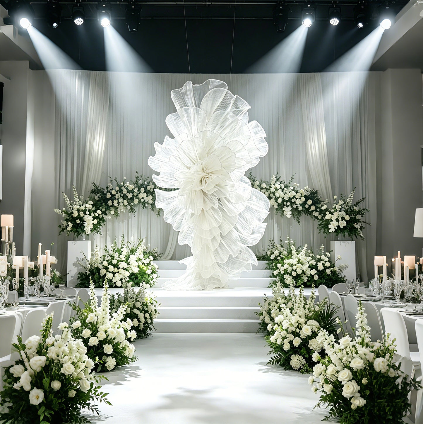 Flowerva Organza Wedding Arrangement Decorative Floral Semi-Finished Petals