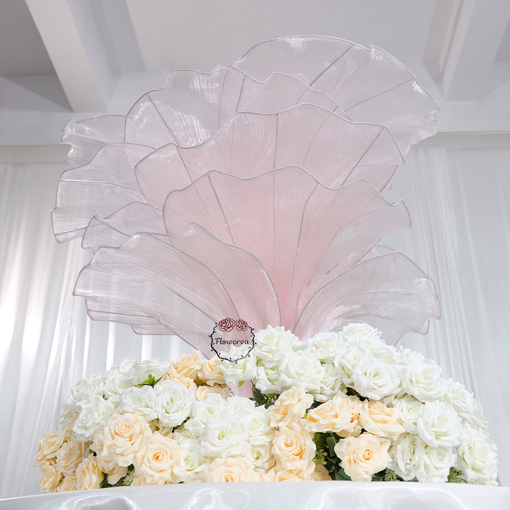 Flowerva Light Pink Table Flower Wedding Decoration (With Base)