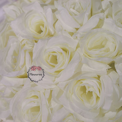 Flowerva 70/60/50/40/30cm White Rose Floral Ball Wedding Party Banquet Table Centerpieces