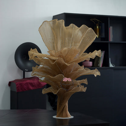 Flowerva Brown Table Flower Wedding Decoration (With Base)