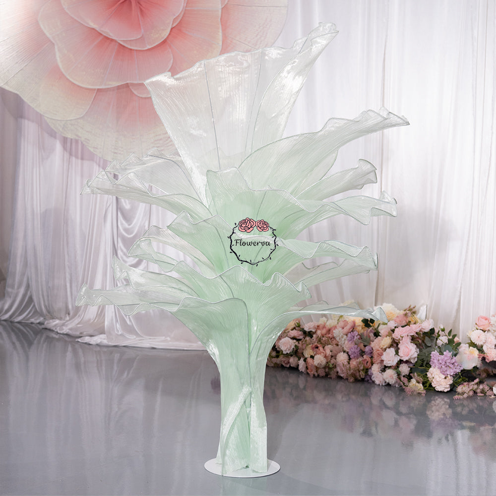 Flowerva Light Green Table Flower Wedding Decoration (With Base)