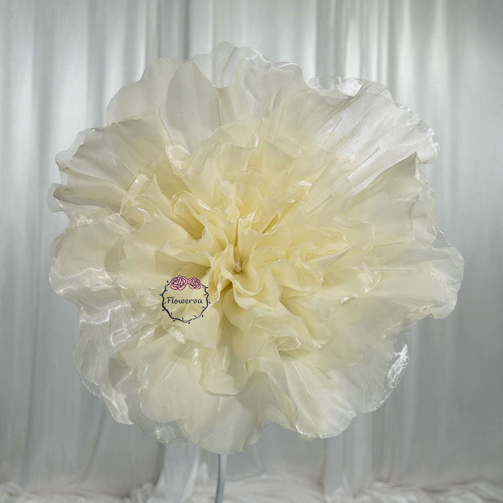 Flowerva Champagne Pearl Shimmer Ruffle Fabric Decor