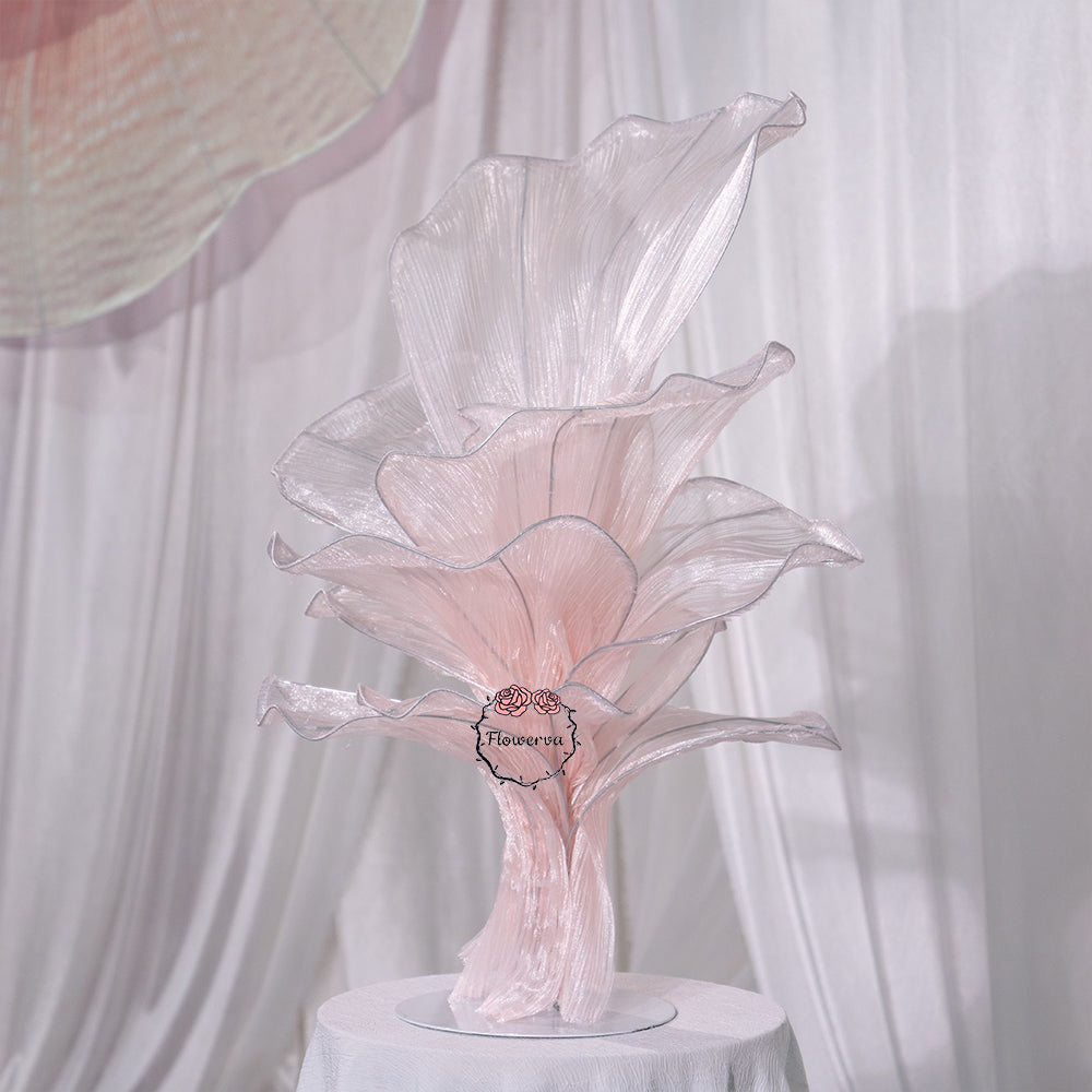 Flowerva Light Pink Table Flower Wedding Decoration (With Base)