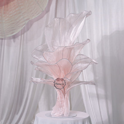 Flowerva Light Pink Table Flower Wedding Decoration (With Base)