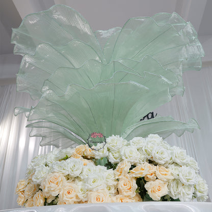 Flowerva Light Green Table Flower Wedding Decoration (With Base)