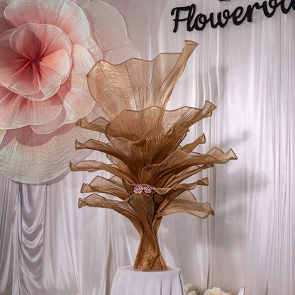 Flowerva Brown Table Flower Wedding Decoration (With Base)
