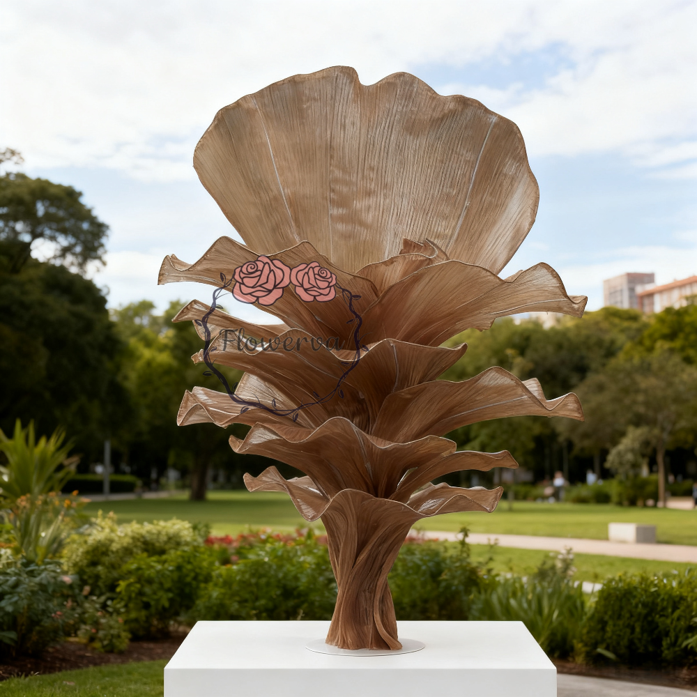 Flowerva Brown Table Flower Wedding Decoration (With Base)