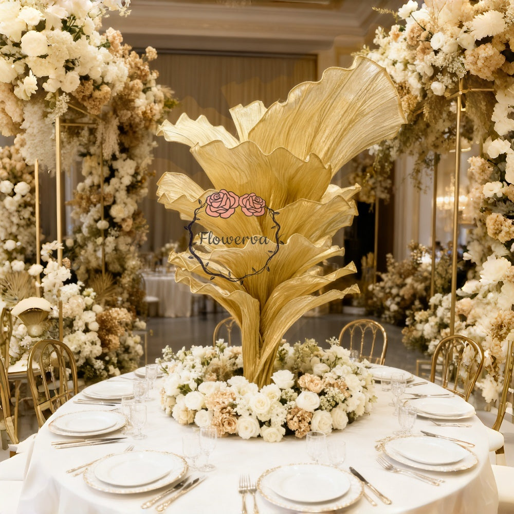 Flowerva Champagne Gold French Vintage Wedding and Home Art Decoration