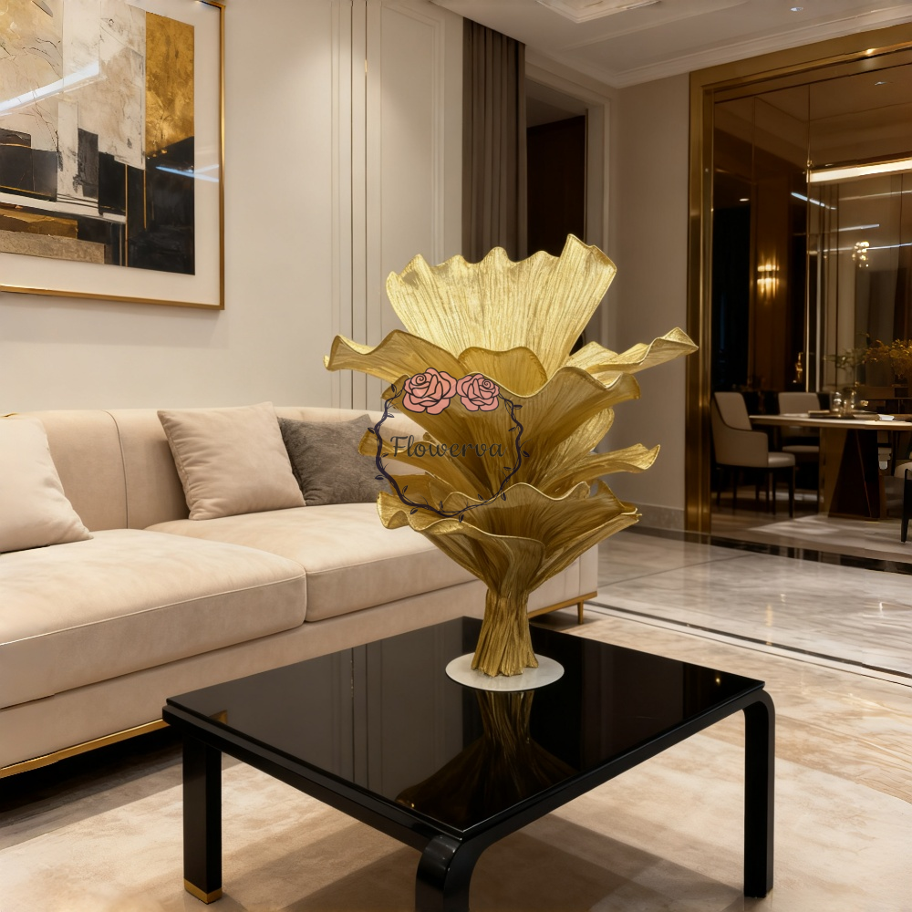 Flowerva Champagne Gold French Vintage Wedding and Home Art Decoration