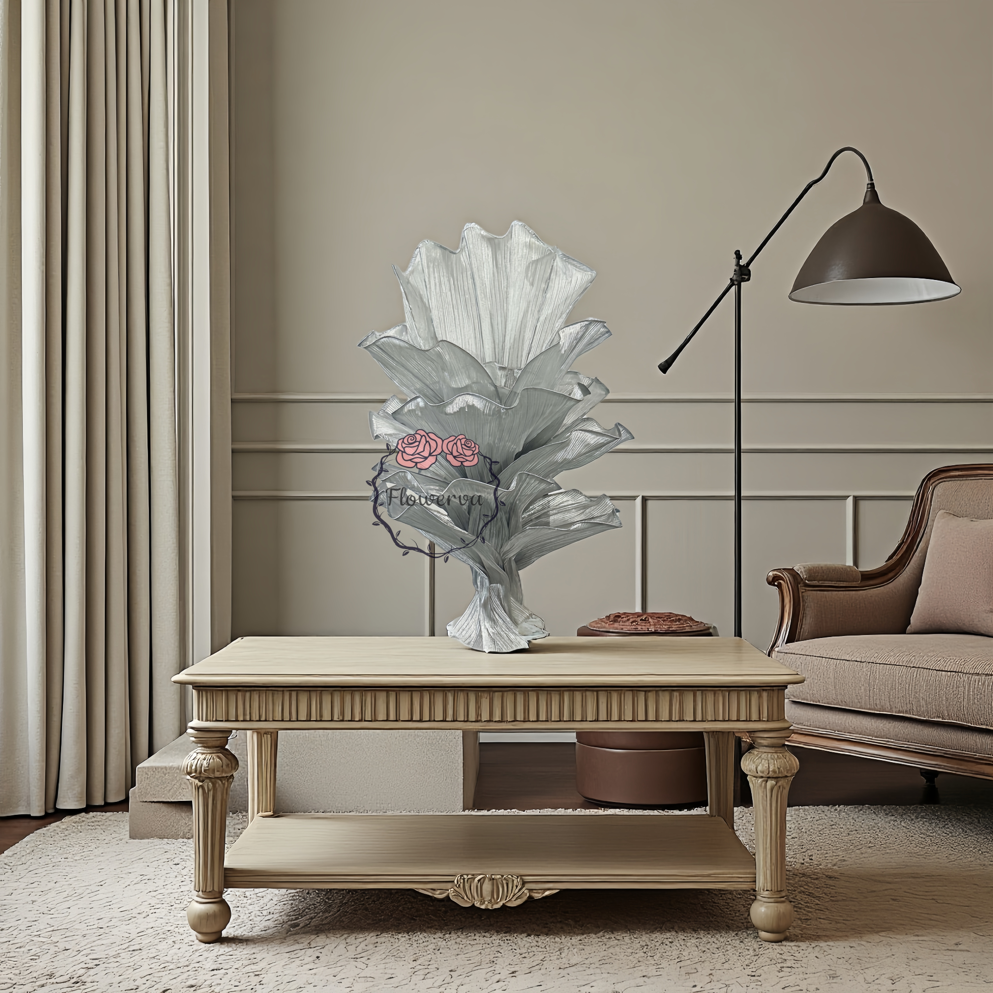 Flowerva "Glacier Flower" Luxury Wedding and Home Art Decoration