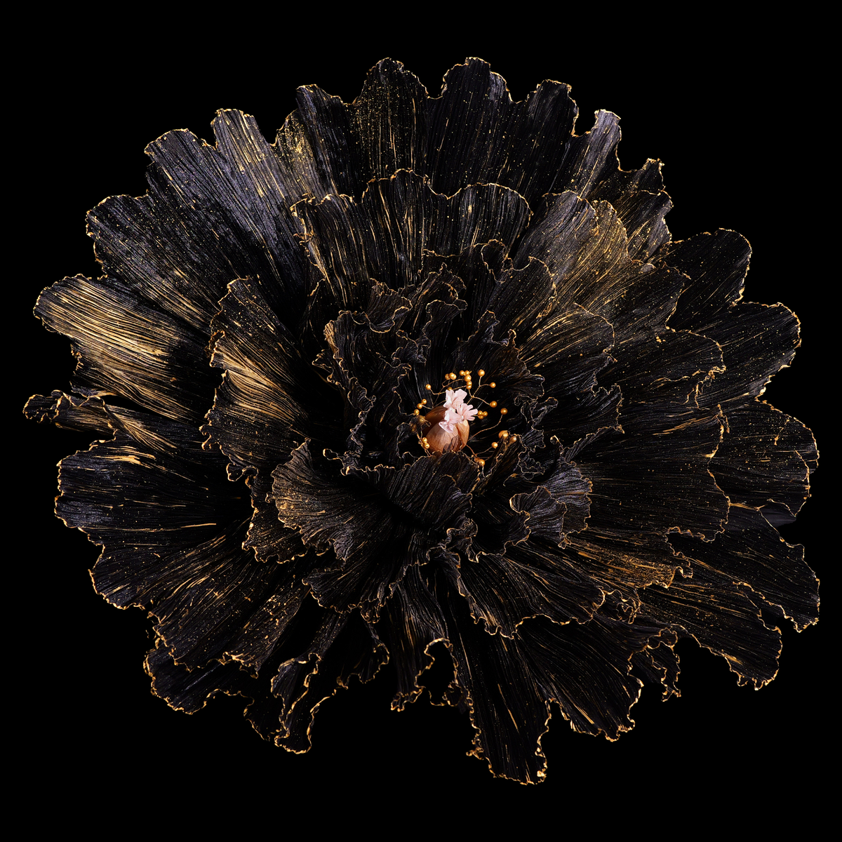 Flowerva Gilded Shadow Fabric Flower | Luxury Wedding Statement Floral & Event Decor