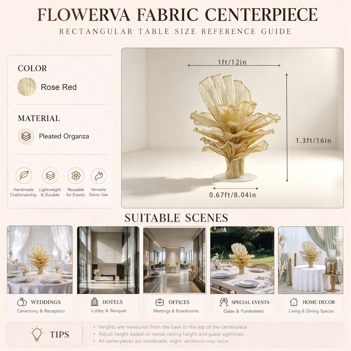 Flowerva Signature Sculptural Floral Centerpiece